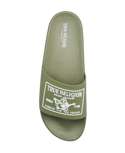 True Religion Kendrick Logo Slide In Olive