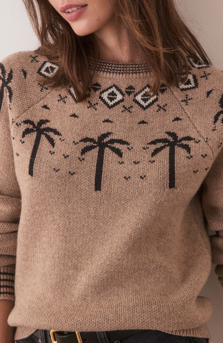 Marine Layer Archive Avalon Fair Isle Crewneck Sweater, Alternate, color, Oatmeal