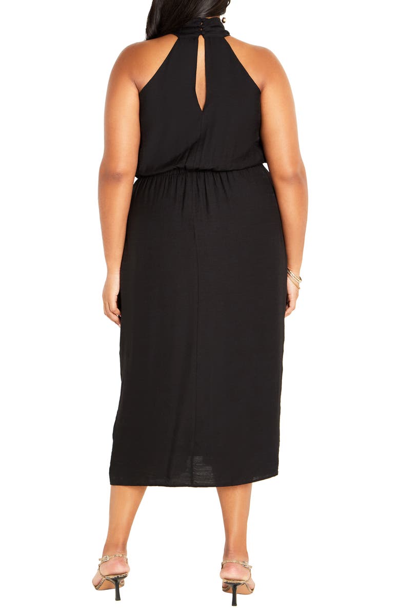 City Chic Briella Twist Neck Midi Dress, Alternate, color, 