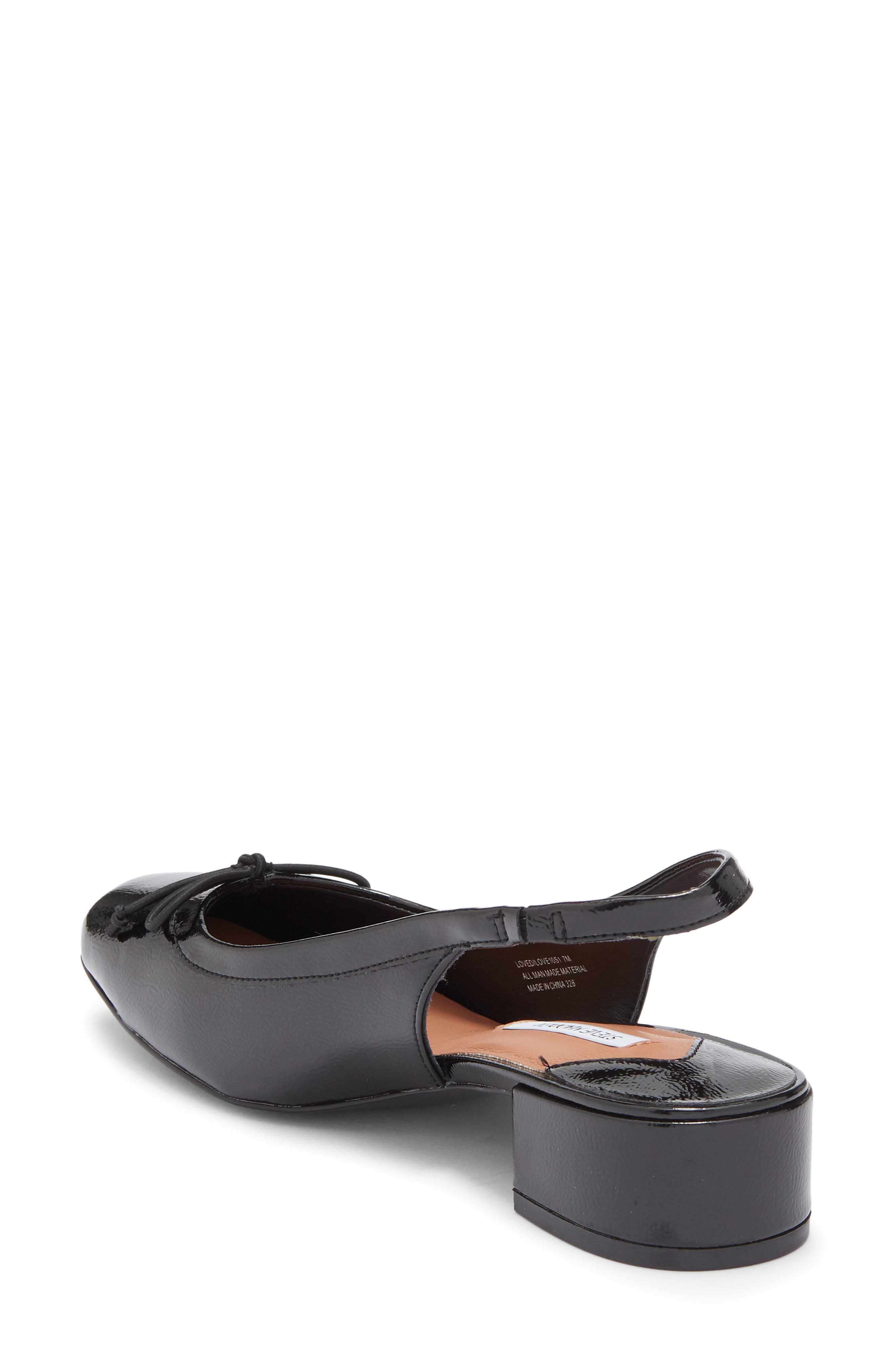 Steve Madden Loved Square Toe Patent Leather Slingback Pump, Alternate, color, Black Crinkle Patent