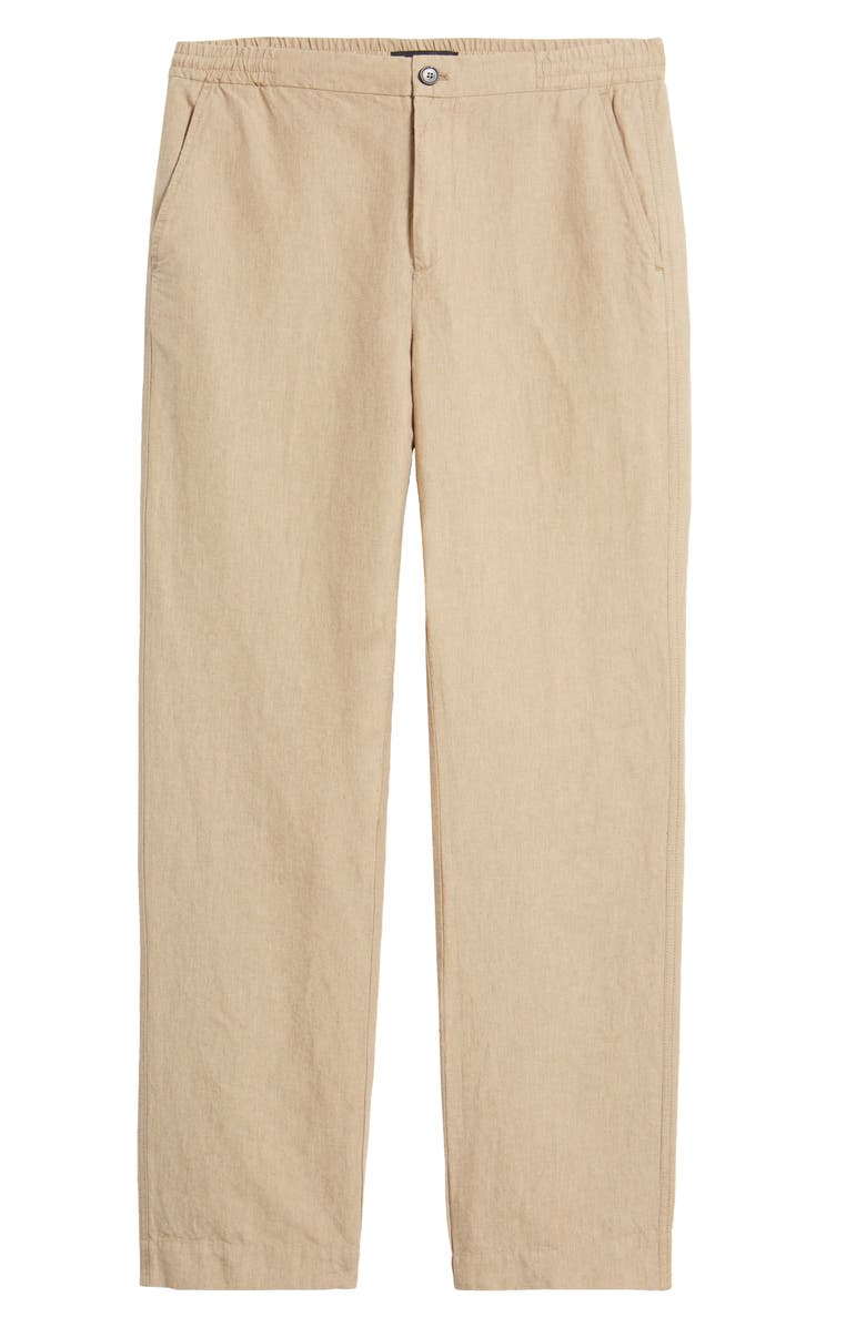 Bugatchi Button Front Linen Pants, Alternate, color,
