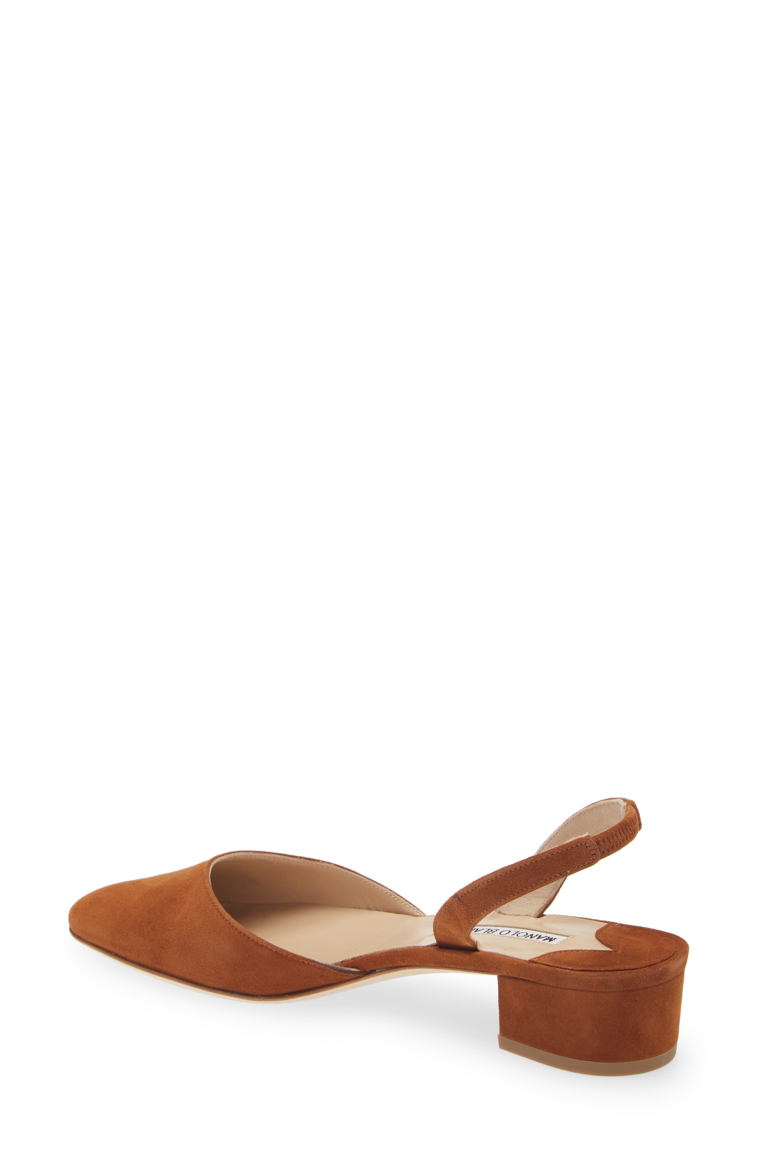 Aspro Block Heel Slingback Suede Pump, Alternate, color, BROWN