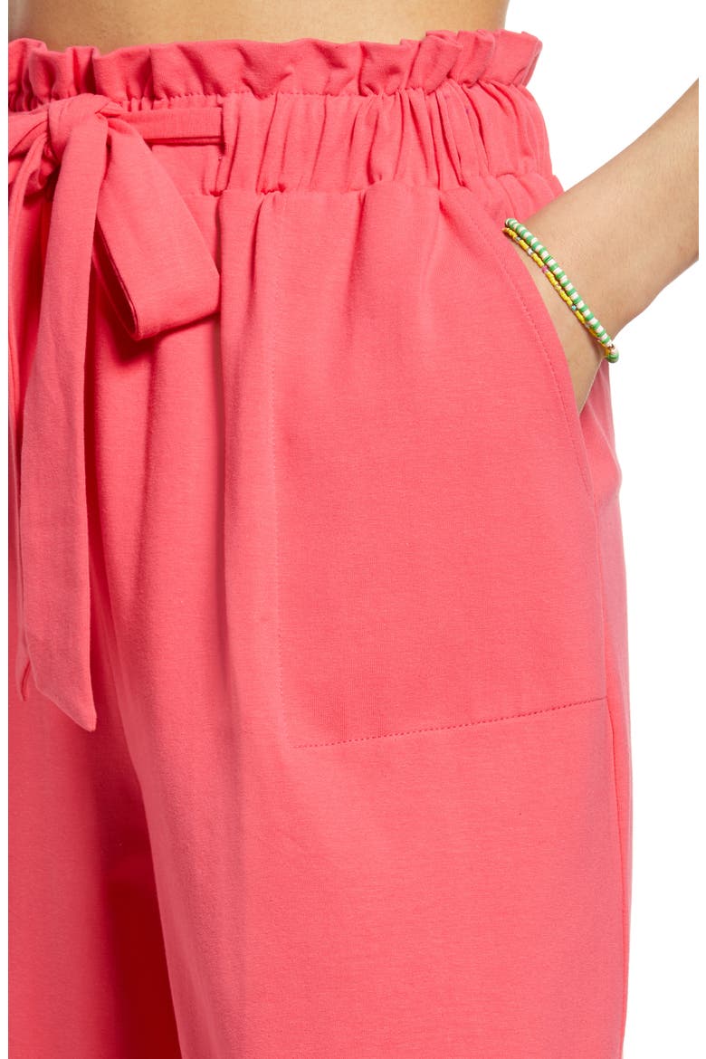 Paperbag Waist Wide Leg Pants, Alternate, color, DK CORAL