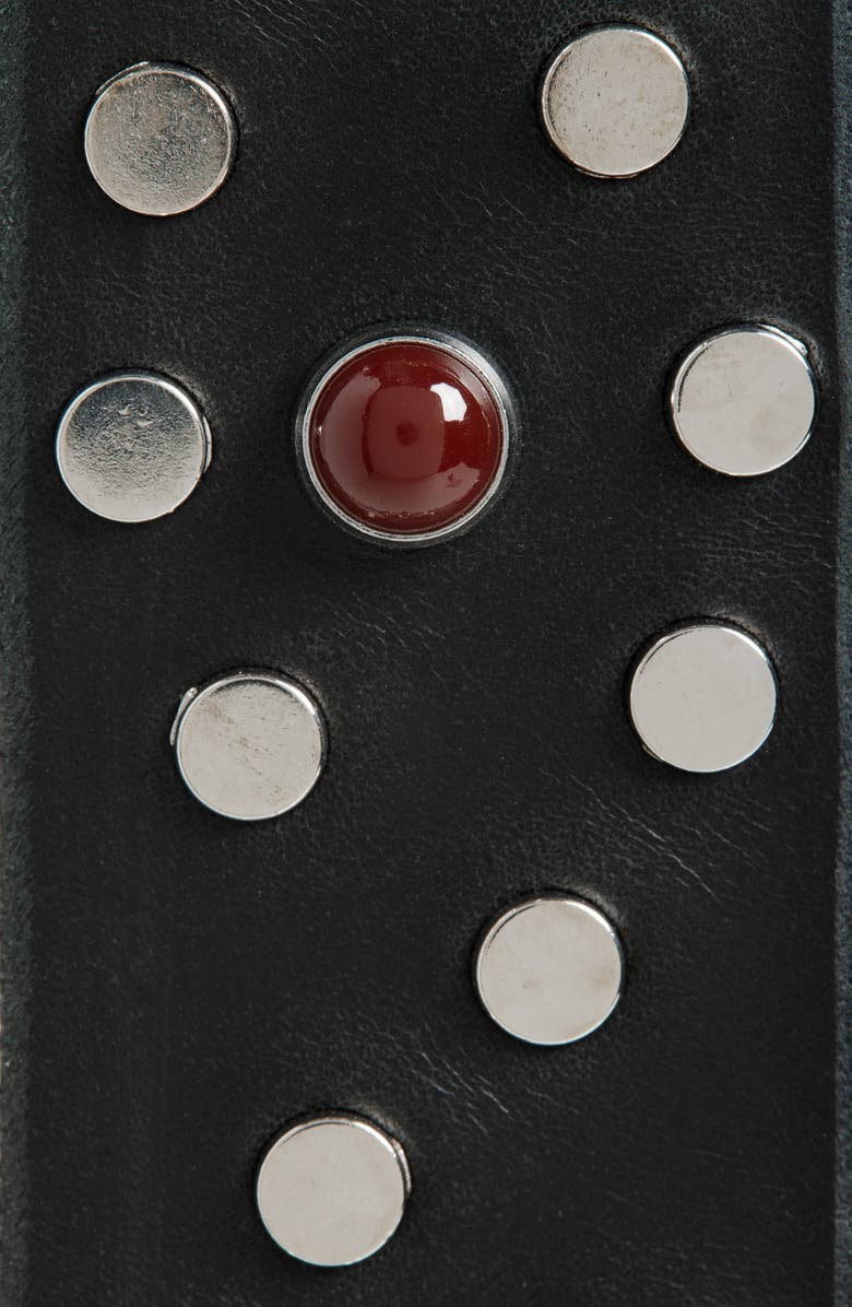 OUR LEGACY Vortex Studded Leather Belt, Alternate, color, Slow Black Arid Bull Hide