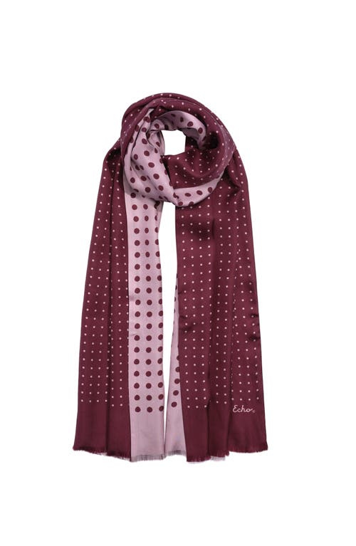 Echo Tubular Dot Scarf In Burgundy