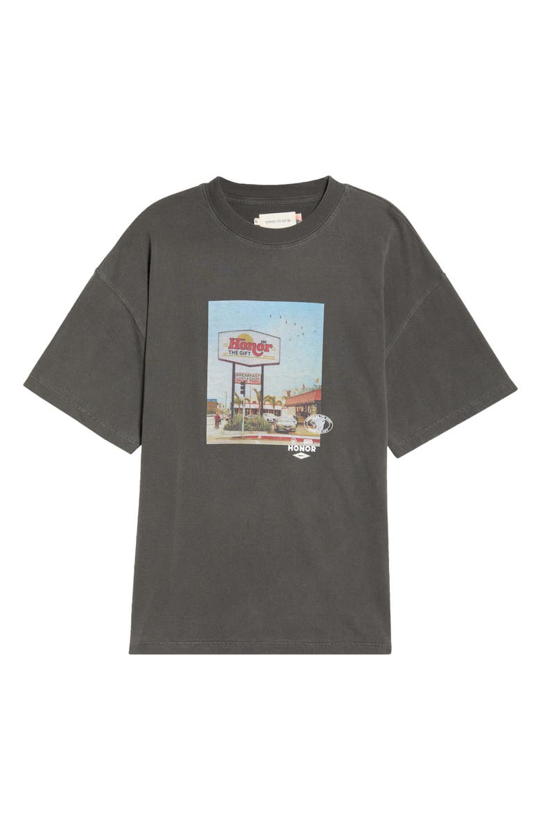 HONOR THE GIFT Dining Cotton Graphic T-Shirt, Main, color, Black