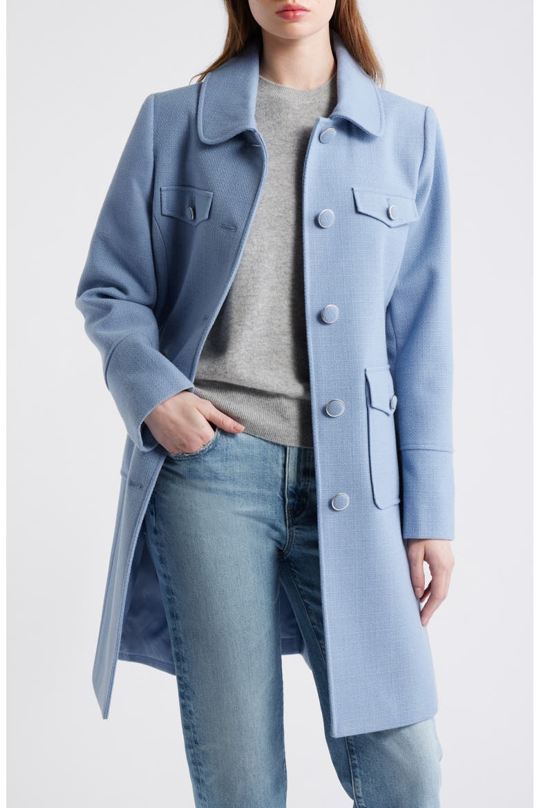Textured Flap Pocket Coat, Main, color, MINERAL