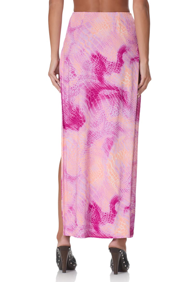 Tempest Snakeskin Print Side Slit Maxi Skirt, Alternate, color, LAVENDAR SNAKE