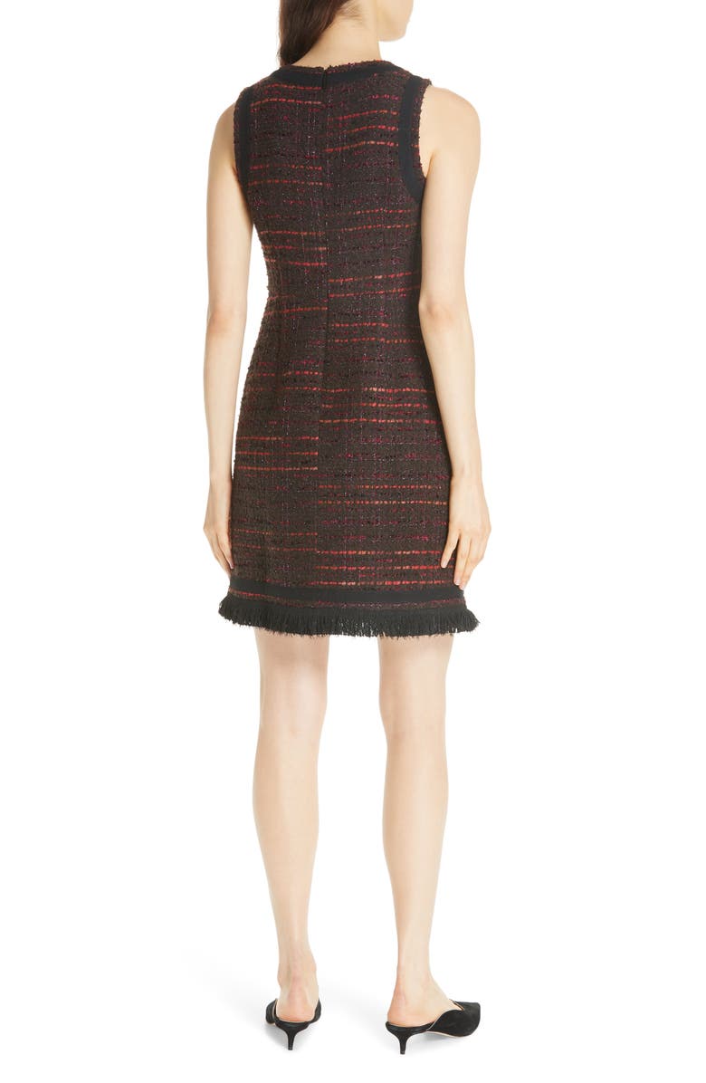 ZDNU KATE SPADE kate spade new york multi tweed fringe dress, Alternate, color, 