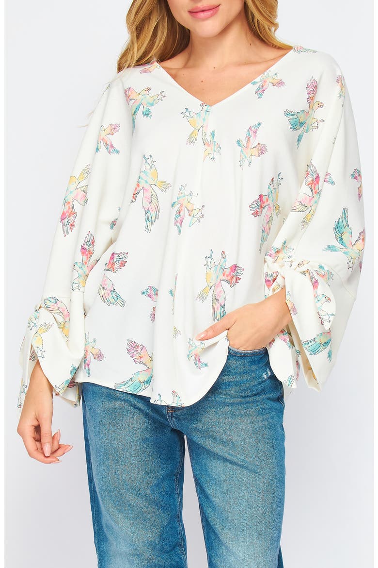 Rainbow Eagle Tie Top, Main, color, IVORY