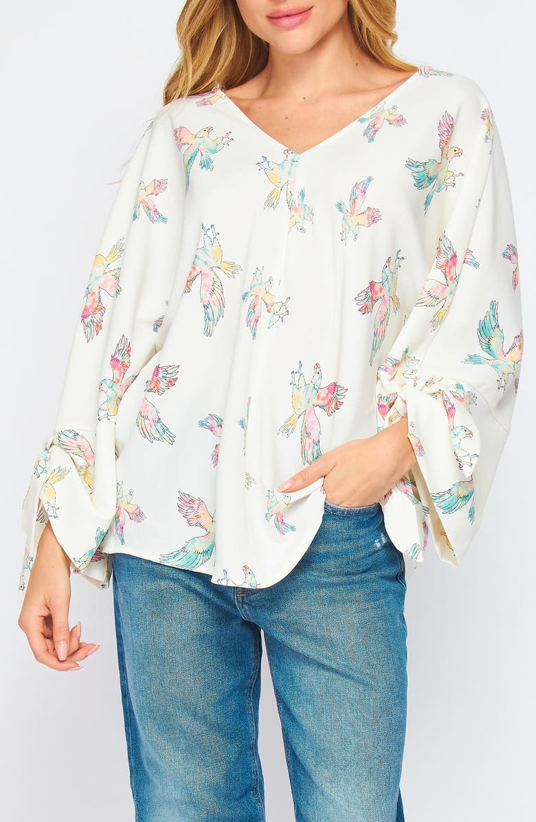 BLUEGREY Rainbow Eagle Tie Top, Main, color, Ivory