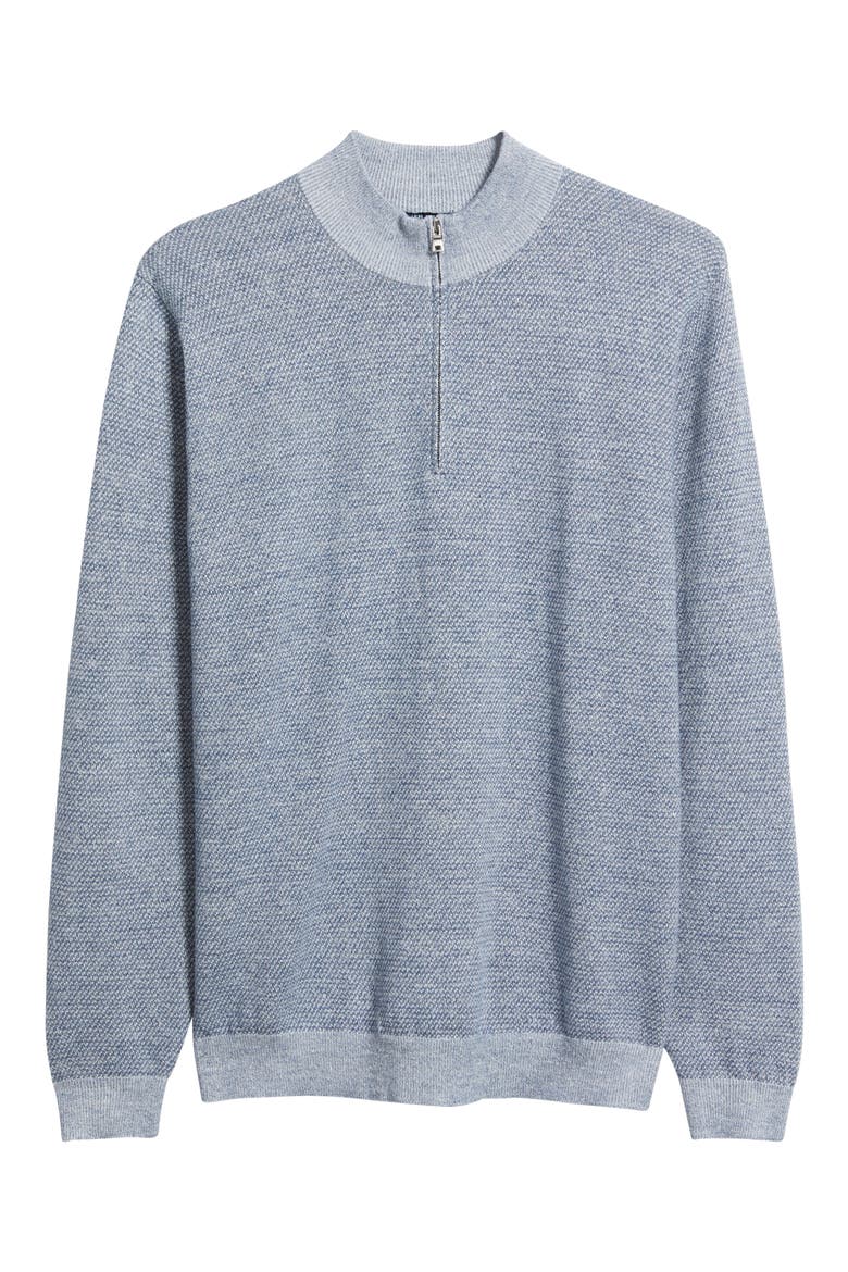 Crown Crafted Barlow Merino Wool Blend Quarter Zip Sweater, Alternate, color, STORM