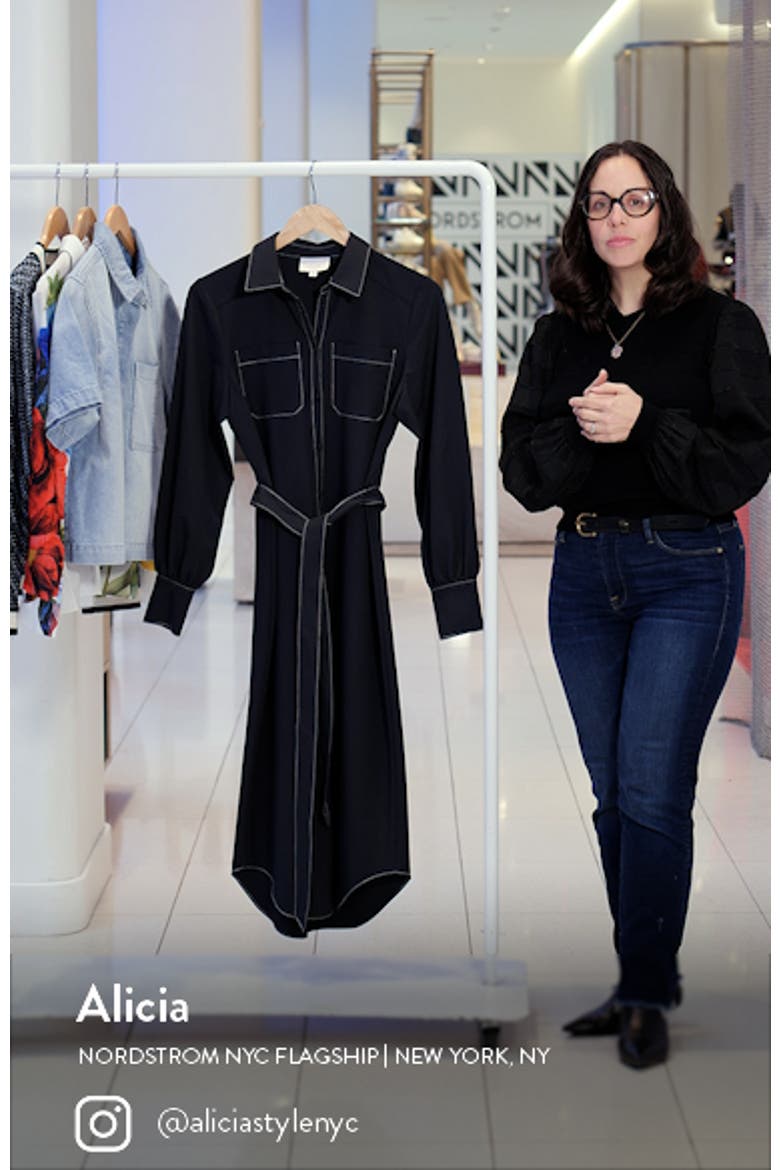 Kandice Long Sleeve Belted Midi Shirtdress video
