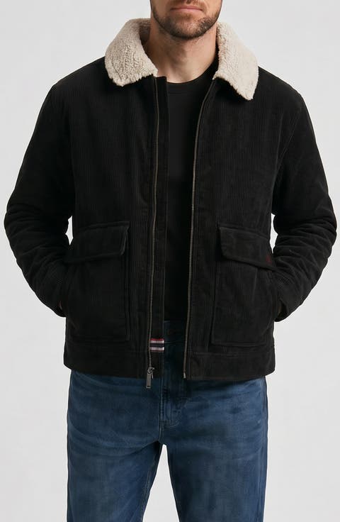 Crace Corduroy Jacket with Faux Shearling Collar
