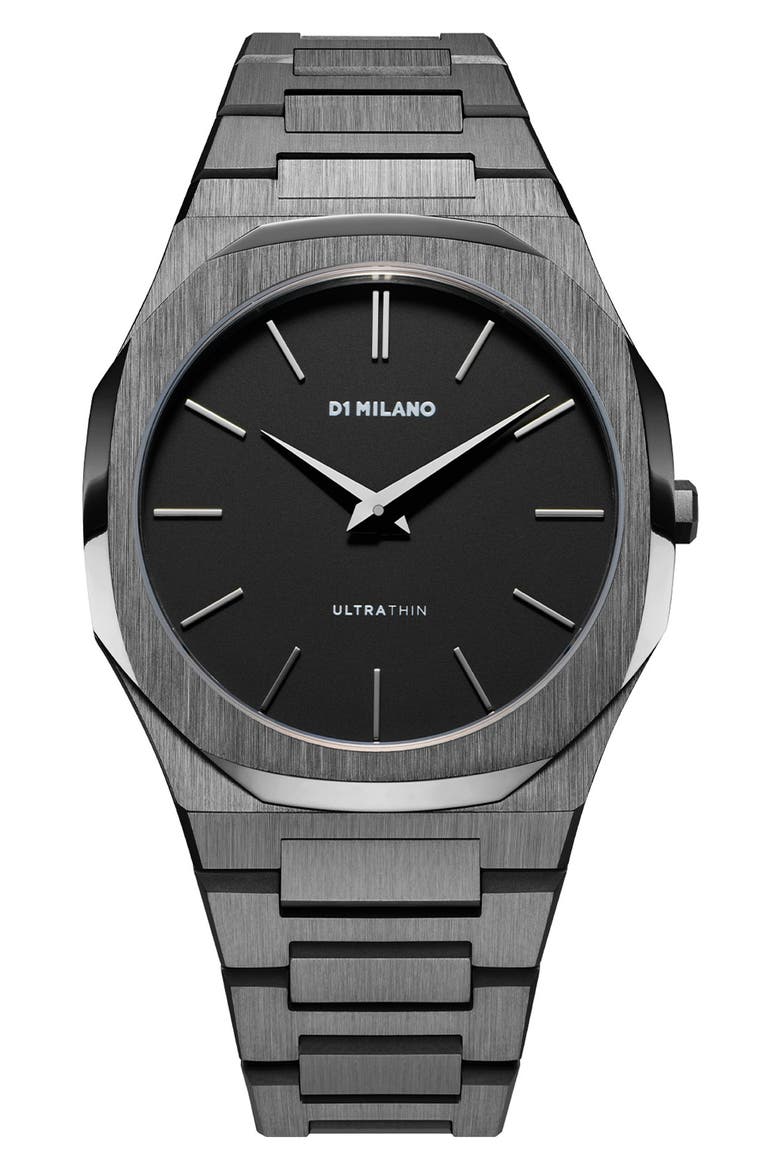 Ultra Thin Bracelet Watch, 40mm, Main, color, GUN METAL