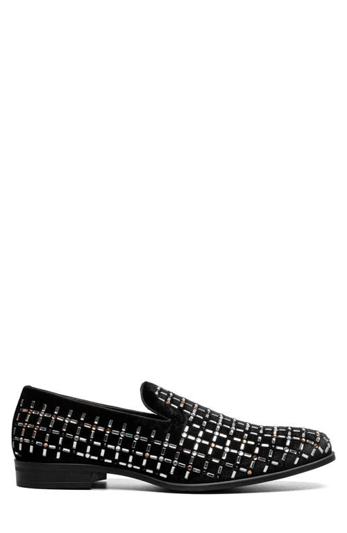 Stacy Adams Stallford Rhinestone Venetian Slip-on Loafer In Black Multi