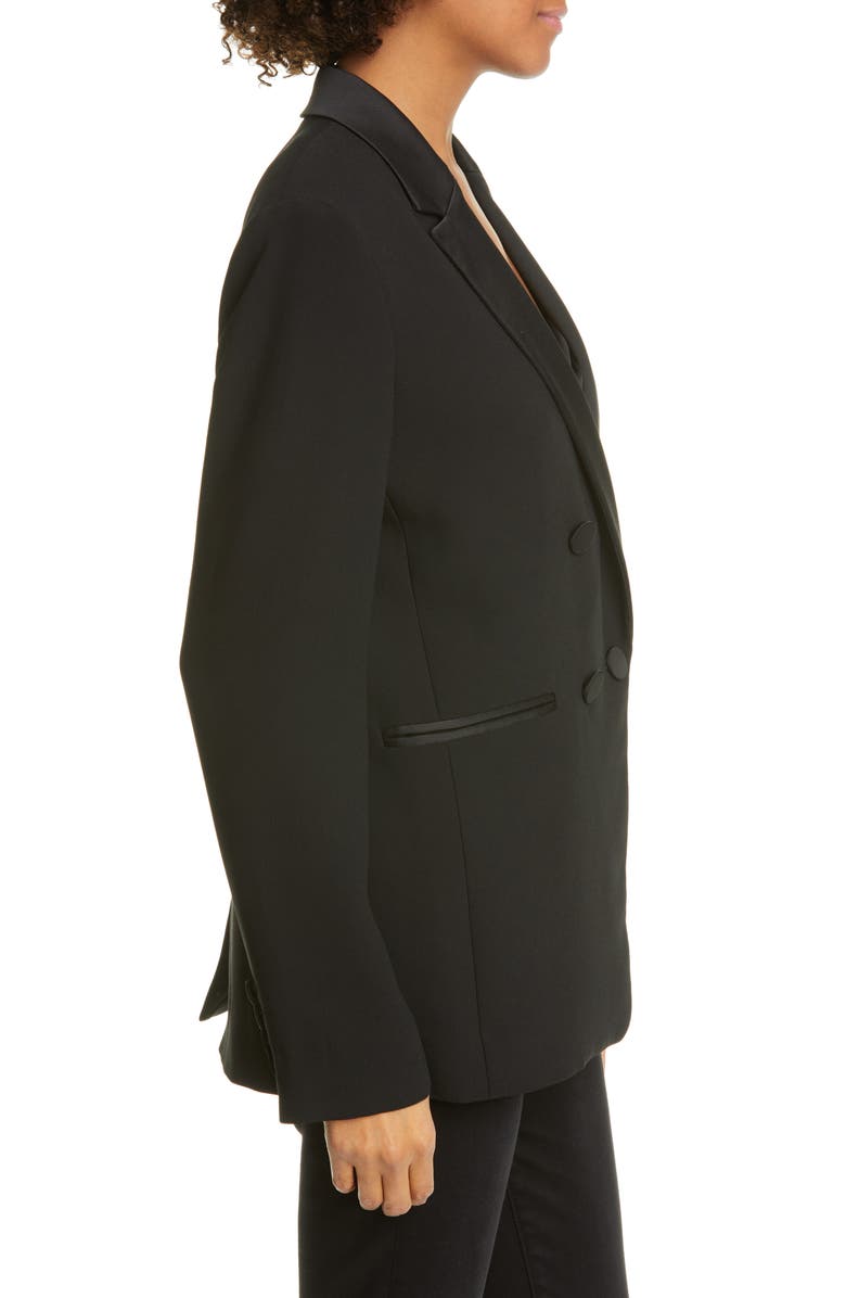 FRAME Satin Trim Tux Blazer, Alternate, color,