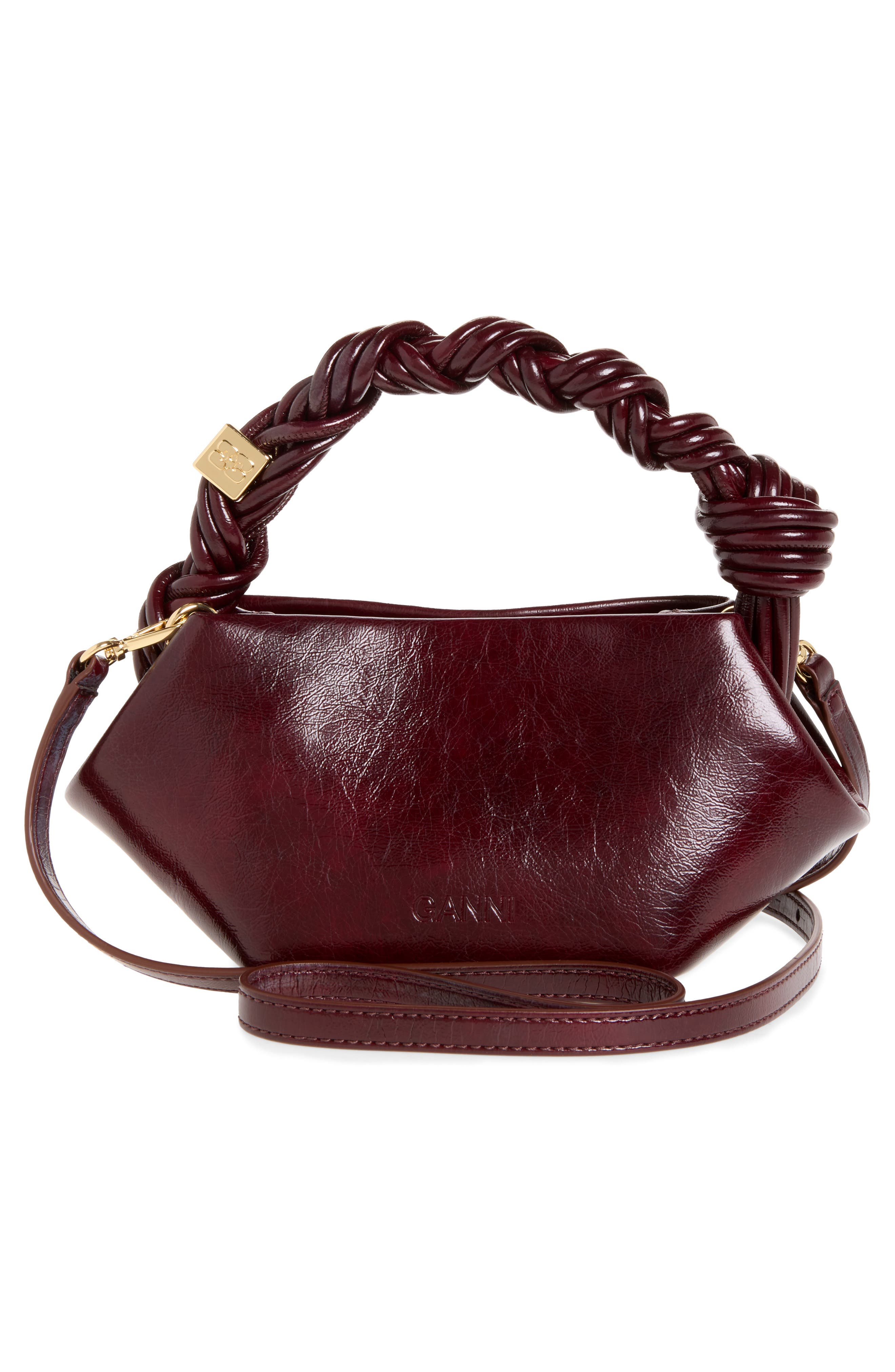 Bou Mini Faux Leather Bag, Alternate, color, BURGUNDY