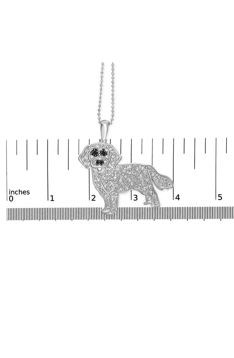 Haus of Brilliance Silver 1/3 Cttw White and Black Diamond Labrador Retriever Dog Pendant Necklace, Alternate, color, White