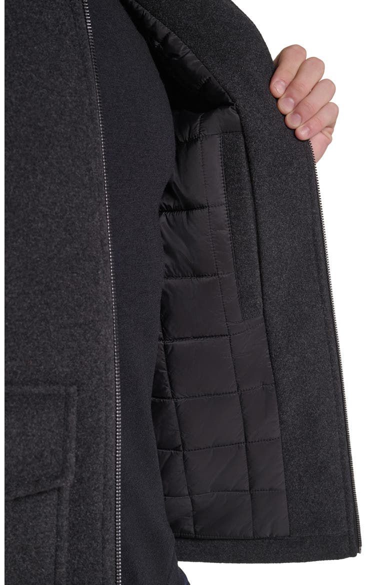 Wool Blend Zip Front Jacket, Alternate, color, CHARCOAL