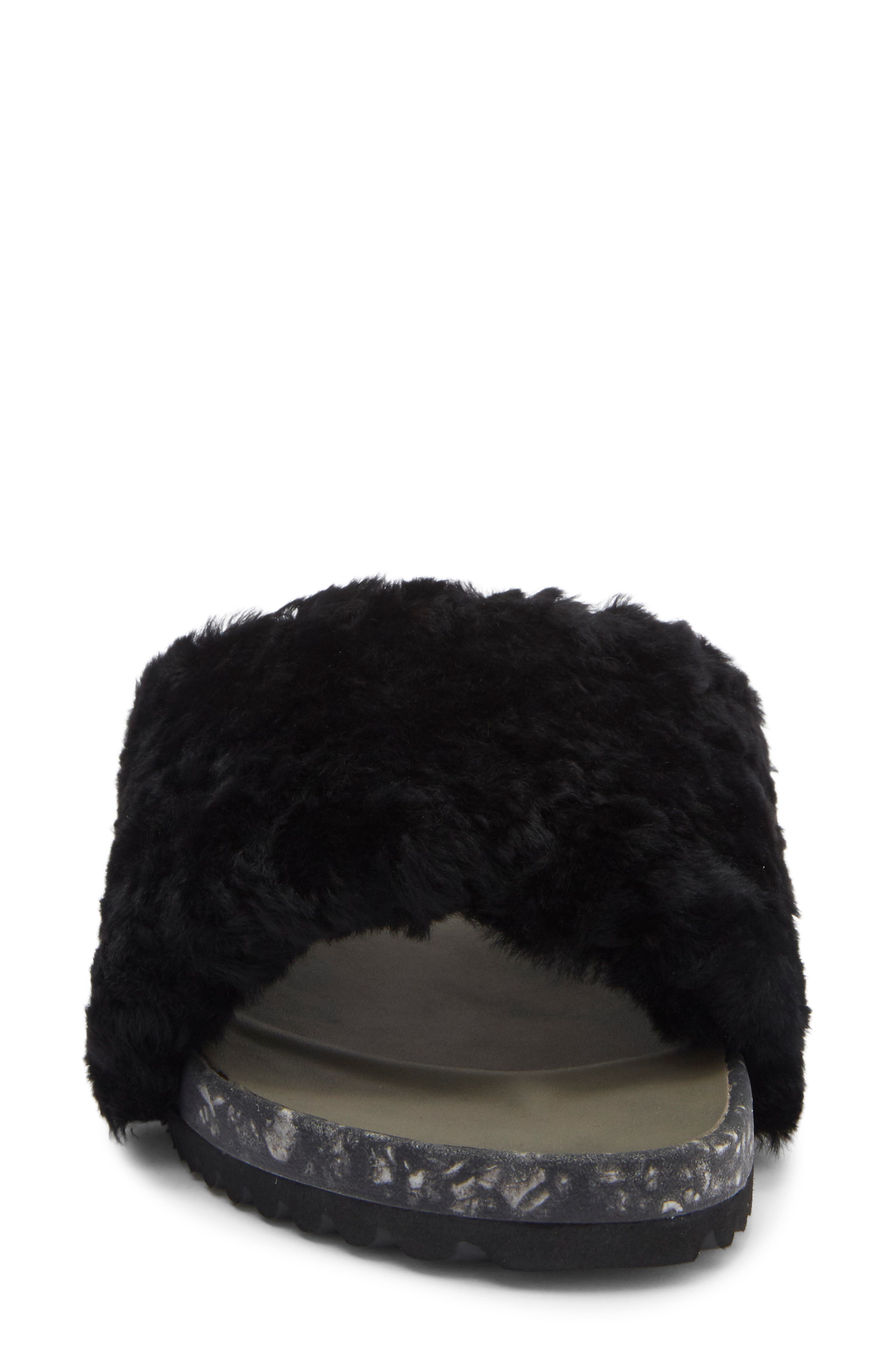 FLEKS San Ysidro Genuine Shearling Slide Sandal, Alternate, color, Raven
