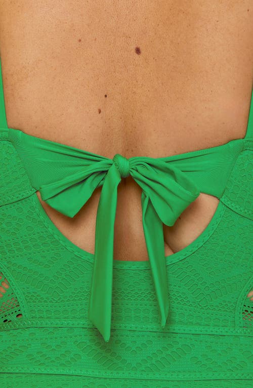 Becca Etc Plus Size Color Play Tummy-control One-piece Swimsuit In Green
