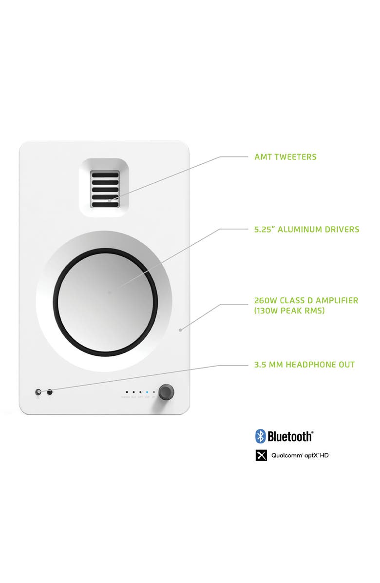 Kanto TUK Premium Powered Bookshelf Speakers with Bluetooth - Pair, Alternate, color, White