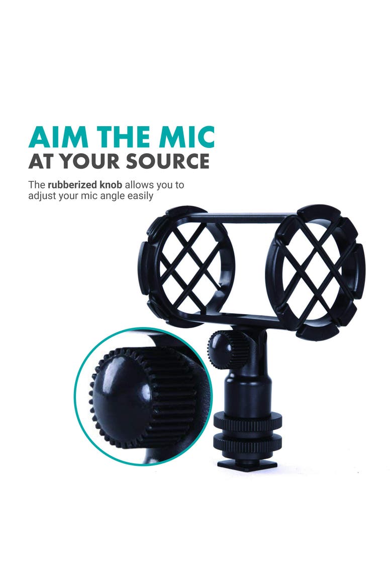 SMM1 Camera Shoe Shockmount for Shotgun Microphones 19-25mm in Diameter, Alternate, color, Black