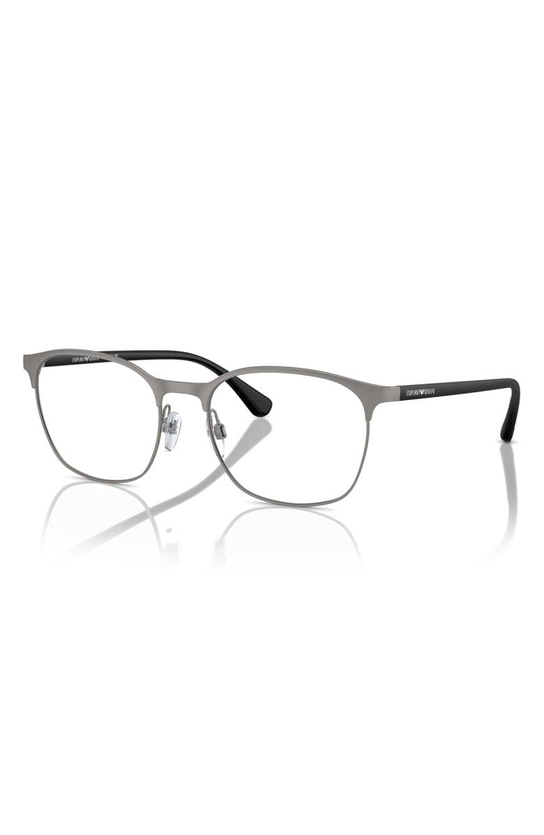 Emporio Armani 54mm Oval Optical Glasses, Alternate, color, Matte Gunmetal / Demo Lens
