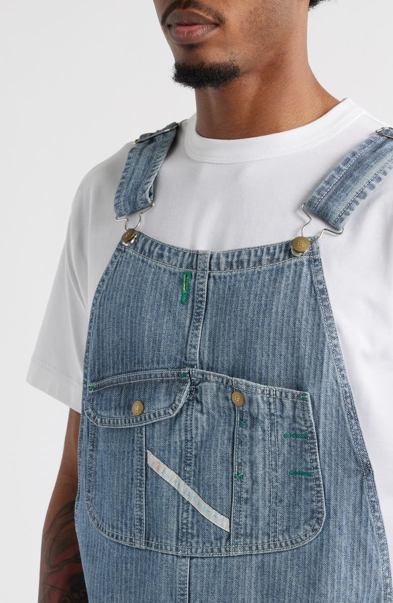 Elwood Bleacher Stripe Denim Overalls, Alternate, color, Railroad Stripe