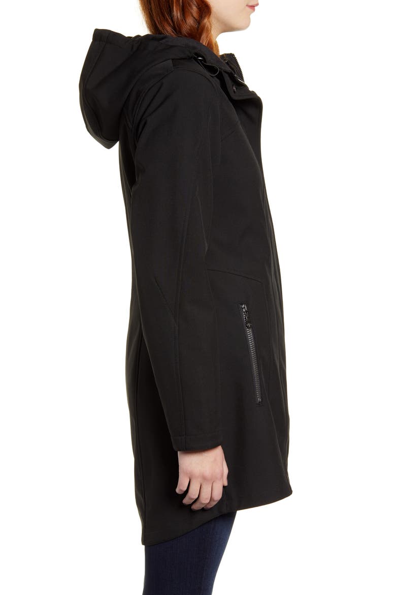 Packable Softshell Hooded Jacket, Alternate, color, BLACK