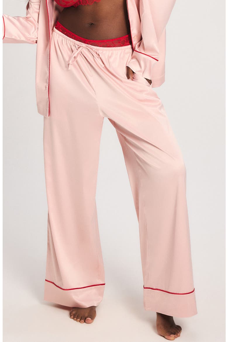 Satin Ever After Pajama Pants, Main, color, RETRO ROSE