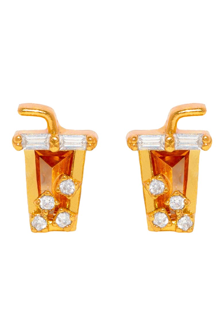 Iced Coffee Stud Earrings, Main, color, GOLD
