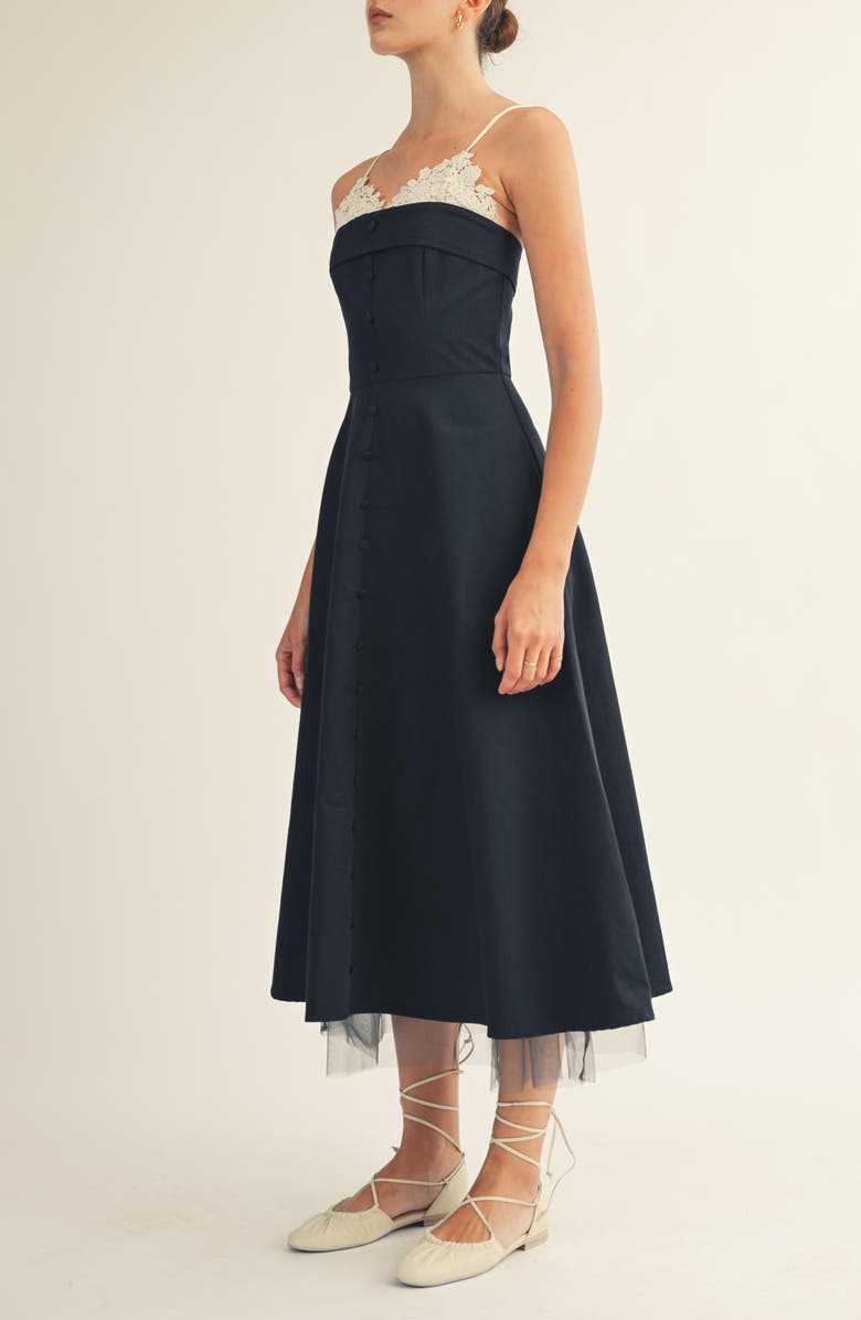 Arose Studio Cielle Midi Dress, Alternate, color, Navy