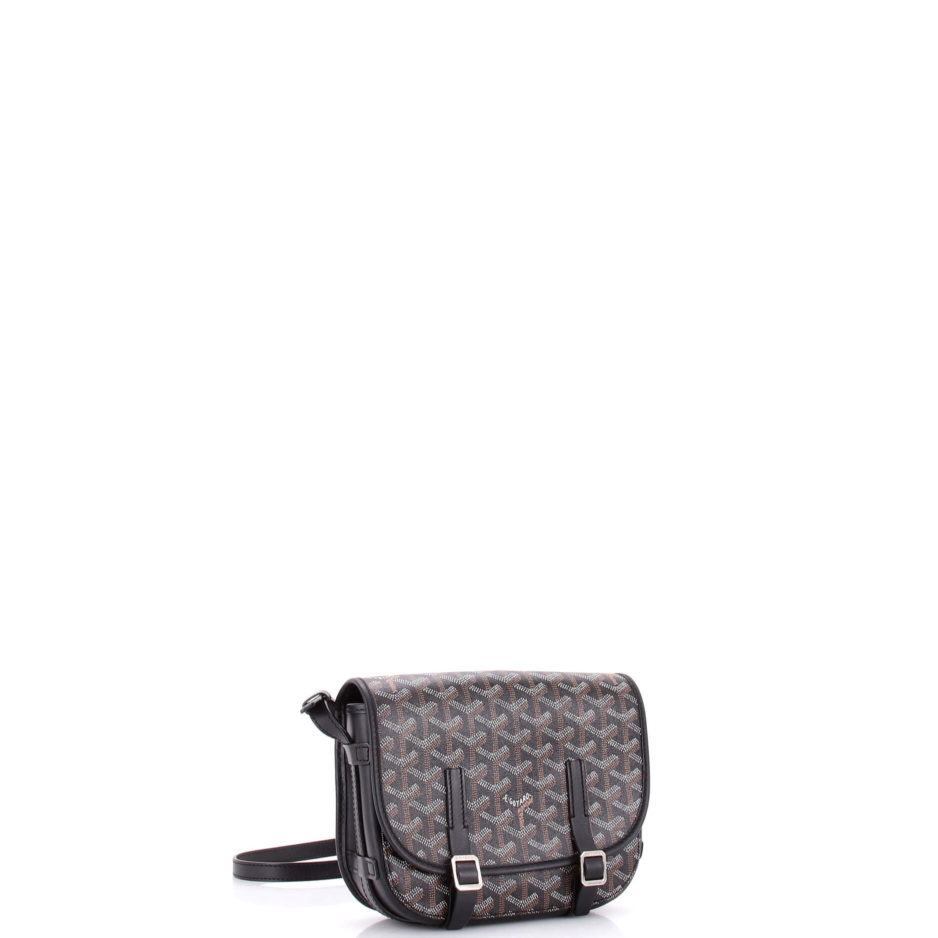 Pre-Owned Goyard Belvedere Messenger Bag Coated Canvas PM, Alternate, color, Black