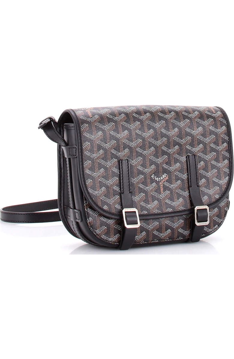 Pre-Owned Goyard Belvedere Messenger Bag Coated Canvas PM, Alternate, color, Black