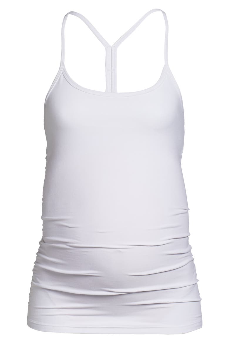 Maternity Racerback Tank, Alternate, color, CLOUD WHITE
