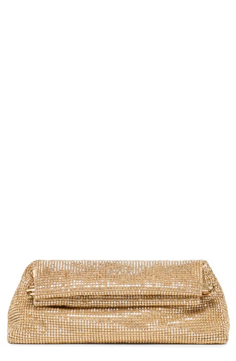 Akila Crystal Mesh Foldover Clutch