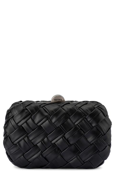 Haven Woven Faux Leather Frame Clutch