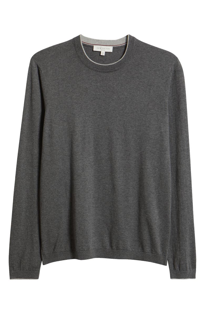 Jack Victor Dan Cotton Sweater, Alternate, color, Charcoal