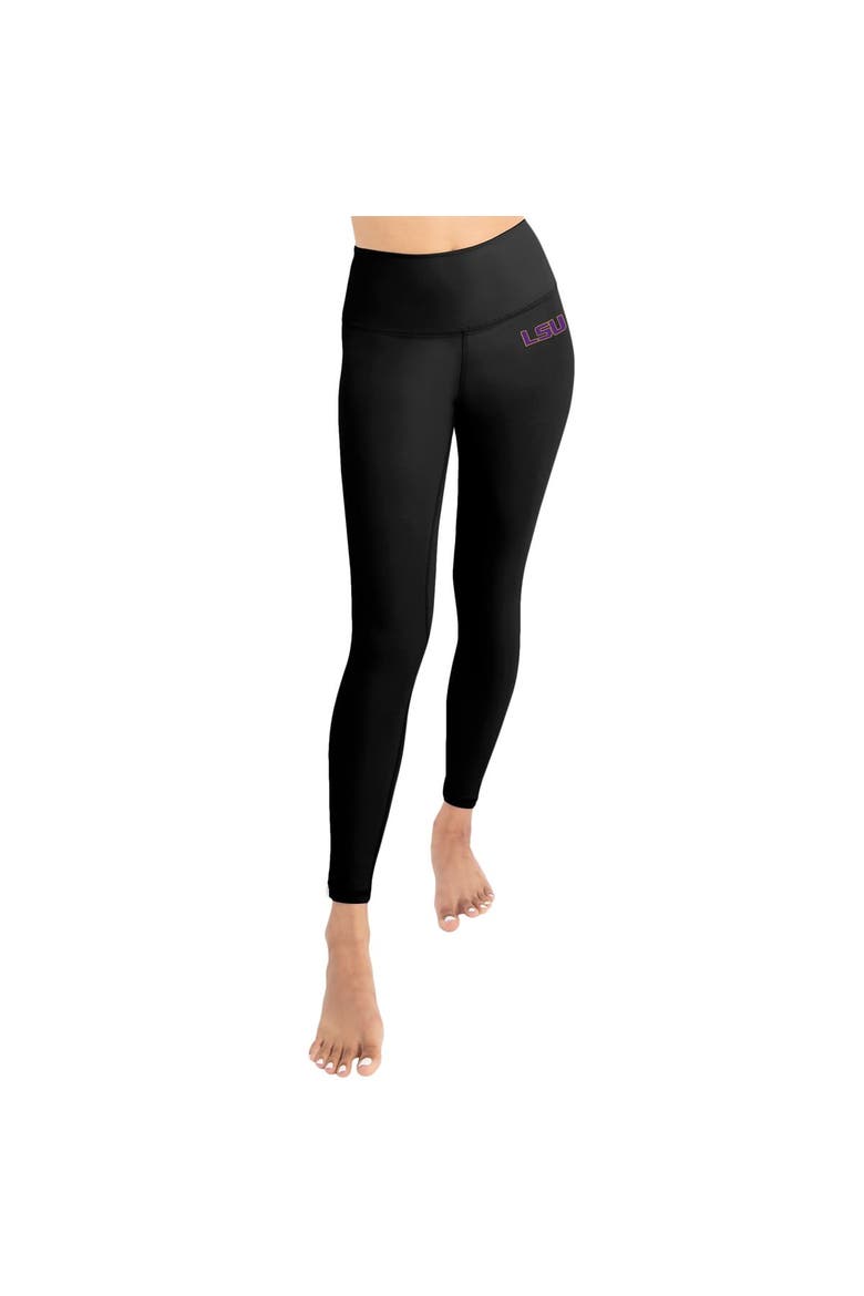 Women's Kadi Brand Black LSU Tigers Buttery Soft Midi Bra & Leggings Set, Alternate, color, Black