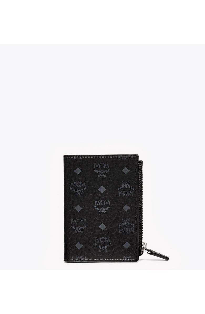 MCM Bifold Zip Card Wallet in Visetos Original, Main, color, Black