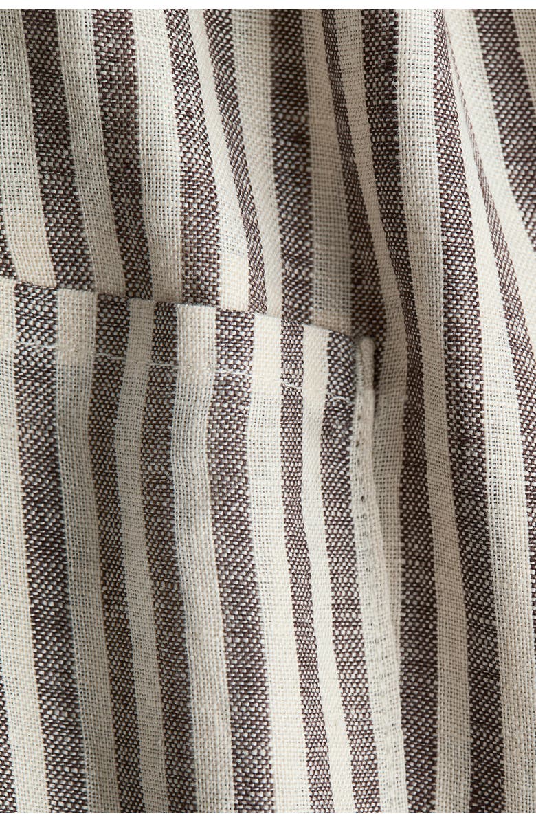 H&M Linen Romper Suit, Alternate, color, Brown/White Striped