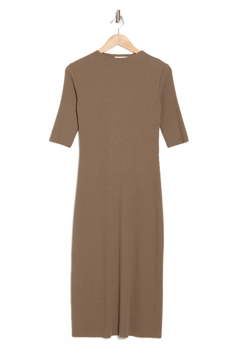 Mock Neck Elbow Length Sleeve Dress, Alternate, color, VALLEY SMOKE