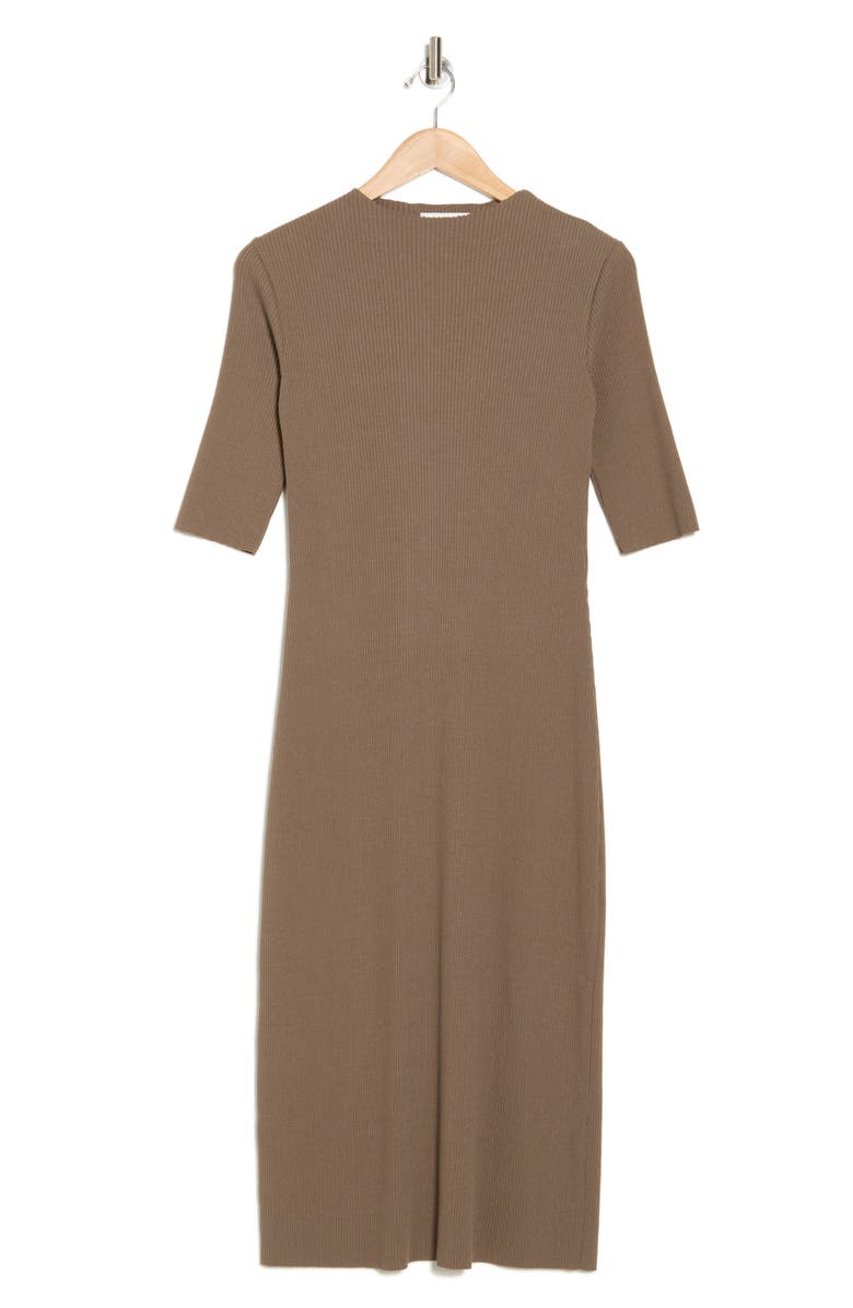 Vince Mock Neck Elbow Length Sleeve Dress, Alternate, color, Valley Smoke