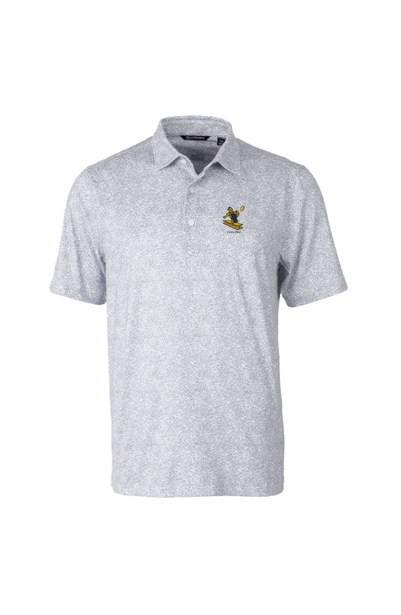 Cutter & Buck Men's Cutter & Buck Gray Pittsburgh Steelers Throwback Logo Pike Constellation Stretch Polo, Alternate, color, 