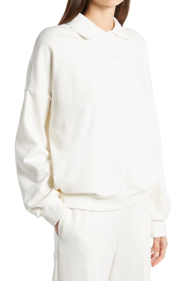 Corzas Cotton Jersey Polo Top, Alternate, color, SEASHELL