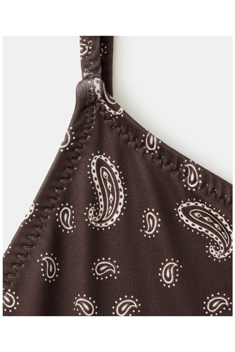 Paisley One-Piece Swimsuit, Alternate, color, BROWN
