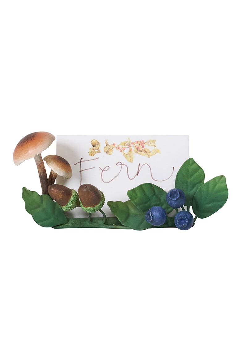 Forest Walk Mushroom & Acorns Set of 4 Place Card Holders, Alternate, color, MULTI
