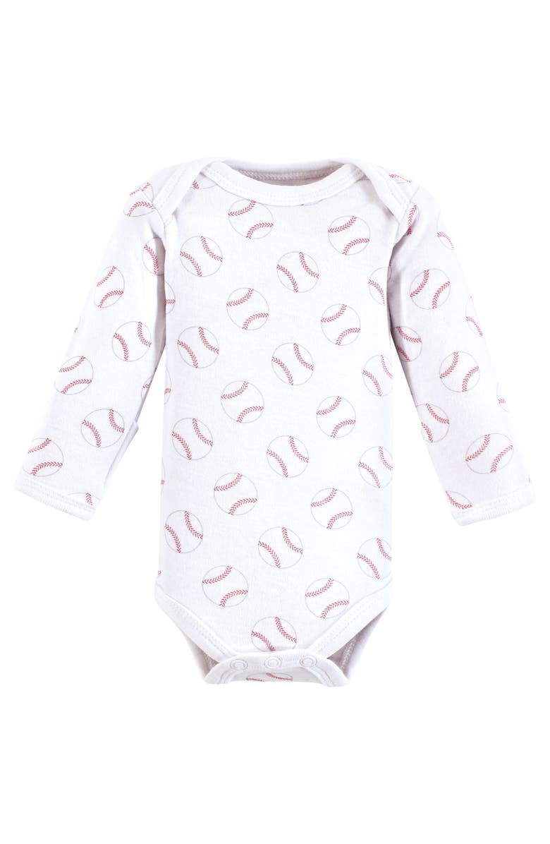 Luvable Friends Preemie Long Sleeve Bodysuits 3pk Baseball, Alternate, color, Baseball